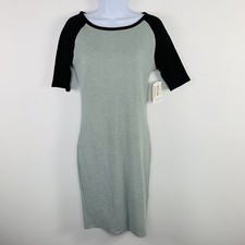 LulaRoe Julia Raglan Dress sz XS Gray Black Modern Millennial Minimalist NEW