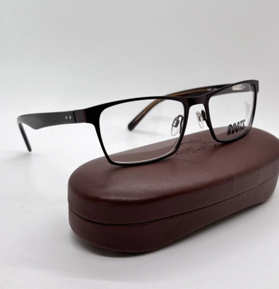 ROOTS Canada RT 651 BRN Handcrafted Ultra Thin Eyeglasses Frame 53 17 140 BROWN