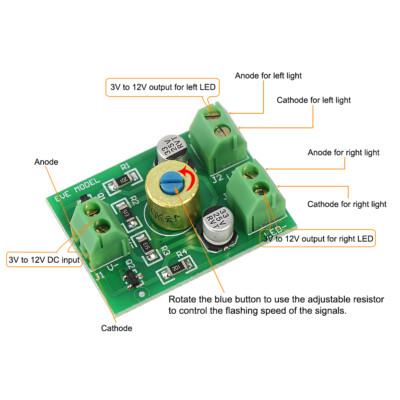 1X Compact Circuit Board Flasher to Flash Crossing Signals Alternately PCB006