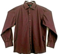 Bruno Men's Shirt Size XL Long Sleeve Button Up Dark Burgundy or Brown Striped