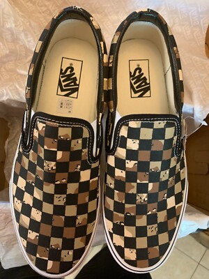 Vans Classic Slip-On Checkered Desert Camo Size 12 Vans Checkerboard Slip-On Shoes Brown | Chicago City Sports main image 3