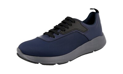 PRADA Nylon RED STRIPE LINEA ROSSA Sneaker - 4E3148 - Navy - NEU -  9 43