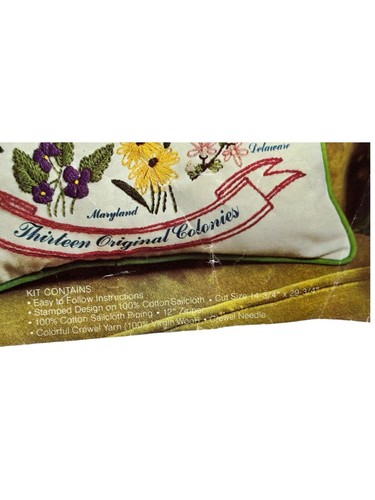 Avon Creative Needlecraft Thirteen Original Colonies Crewel Embroidery Kit - Picture 2 of 12