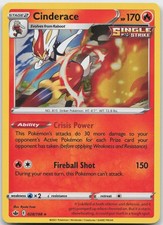 CINDERACE 028/198 HOLO RARE CHILLING REIGN POKEMON LIGHTLY PLAYED