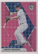 2021 Panini Mosaic Fluorescent Pink Mosaic Prizm 6/10 Corey Seager #198 0i1b