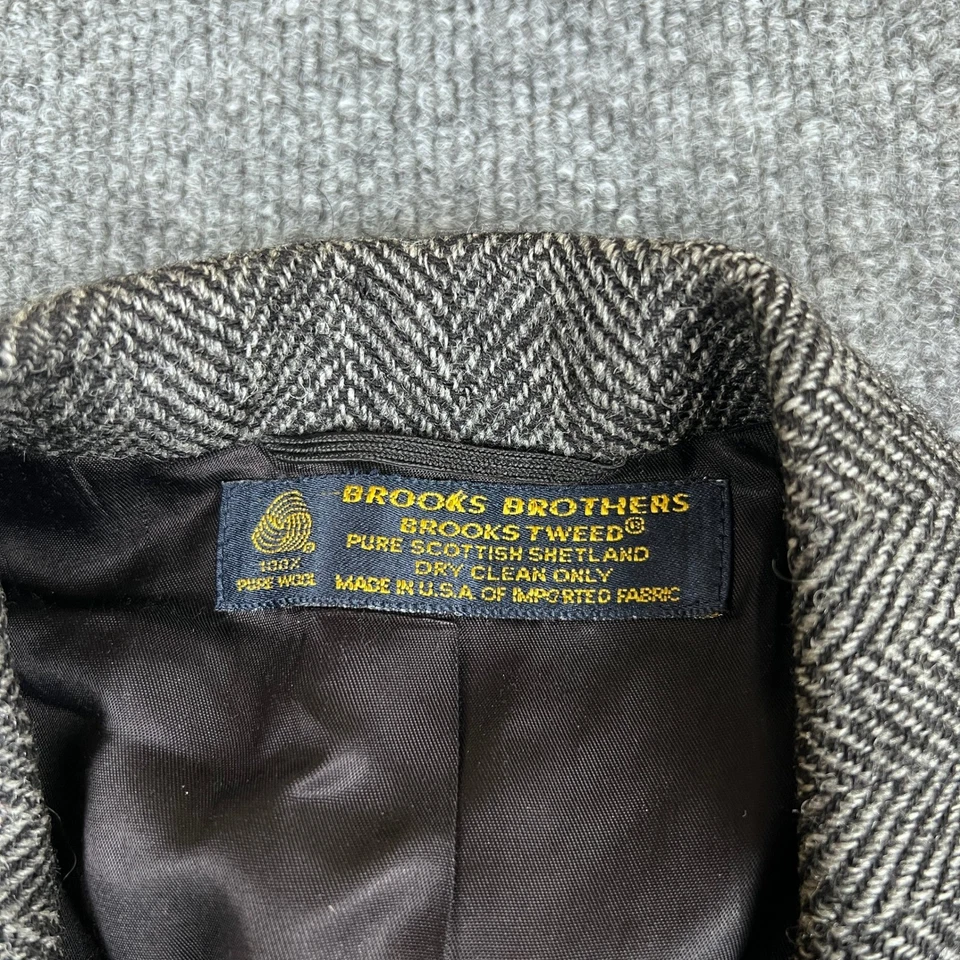 Vintage Brooks Brothers Tweed Blazer Mens 38S Scottish Shetland Wool Made in USA - Image 3 of 4