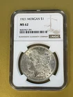 1921-P Morgan Silver Dollar $1 NGC MS62 #17