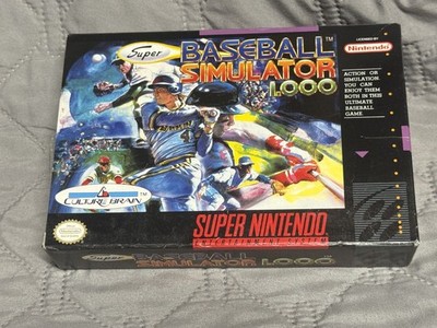 Super Baseball Simulator 1.000  *  Snes Box Only * Super Nintendo Original box