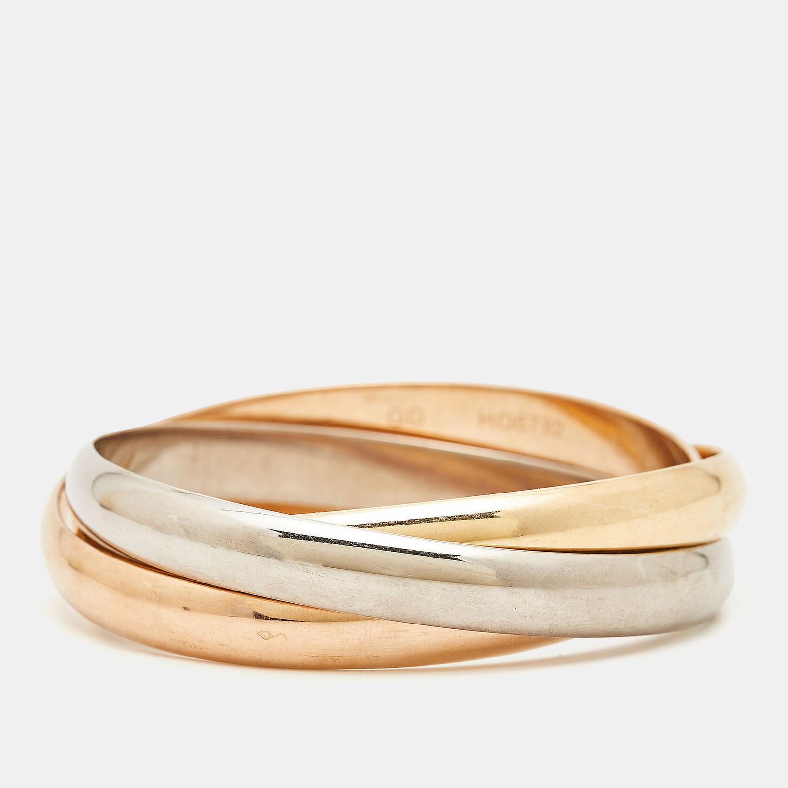 Cartier Trinity 18k White Yellow Rose Gold Bangle Bracelet GD
