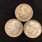90% Silver Roosevelt Dime Lot - (3) Roosevelt Dimes = 1948 D, 1957 D, & 1964 P