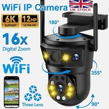 Wireless 6K IP Camera WIFI Outdoor CCTV HD PTZ Smart Home Security IR Cam 12MP