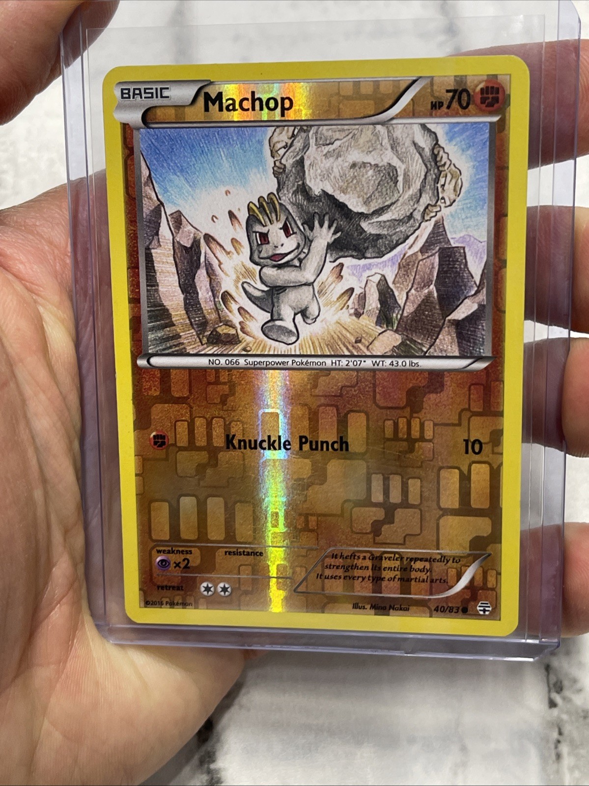 Pokemon Card Machop 40/83 Reverse Holo Generations LP+ Pokémon Nintendo 2016 TCG