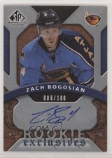 2008 SP Game Used Edition Rookie Exclusives 6/100 Zach Bogosian #RE-ZB Auto 0d4