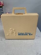 Vintage 1977 Fisher-Price Medical Kit Doctor Toy For Kids w/ Case 7 Piece