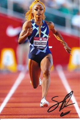 Sha'Carri RICHARDSON - USA - Athletics - Olympic 1st OS Gold 2024 Photo Sign