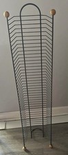 Vintage DVD/Game Storage Tower Wire Stand Rack Gunmetal Gray Holds 45 DVDS
