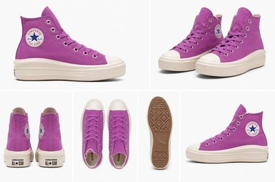 CONVERSE CHUCK TAYLOR ALL STAR CTAS MOVE HI TOP LEDER Damen Plateau-Sneaker Rosa