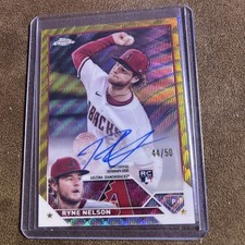 2023 Topps Chrome Ryne Nelson Gold Wave Auto 44/50