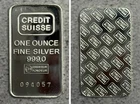 Rare Vintage Credit Suisse Silver Bar .999 Fine 1 Troy OZ