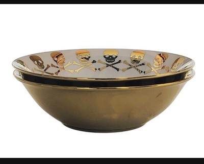 Ciroa Luxe Halloween Skull & Crossbones Soup Cereal Bowls - Set Of 2