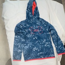 Under Armour Boys YLG Blue Graphic Print Fleece Pullover Hoodie Long Sleeve