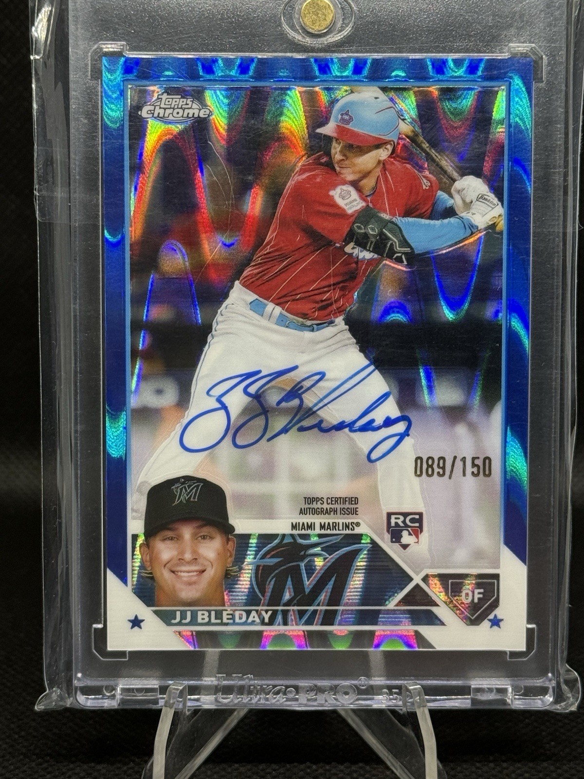 Topps 2023 Chrome JJ Bleday Rookie Autograph Blue RayWave Marlins #RA-JJB /150