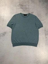 Zegna SS23 Old Money Style Men's Knitted T-Shirt Classic Luxury Tee Size XXL