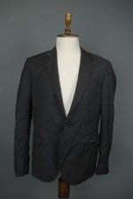 Just Cavalli Black Striped Wool Single Breasted Notch Lapel Blazer Jacket Sz 54