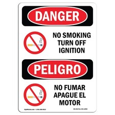 OSHA Danger Ignition Off Required Bilingual Safety Decal Made in USA Area