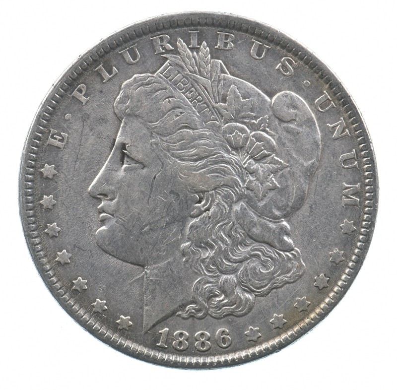 Early - 1886 Morgan Silver Dollar - 90% US Coin *813