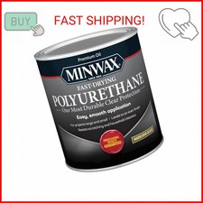 Minwax Fast Drying Polyurethane Protective Wood Finish, Clear Semi-Gloss, 1 Quar
