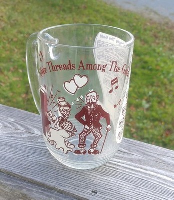 Vintage Silver Threads Among The Gold Music Song Drinking Glass Hazel Atlas