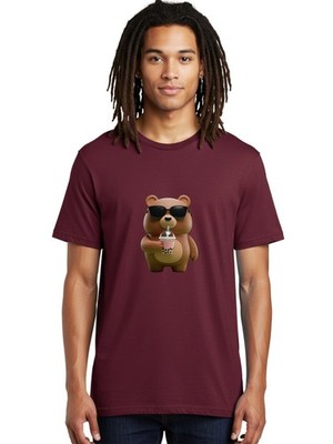 Cool-Bear Mens Graphic Tee, 100% Cotton, Casual Summer Wear