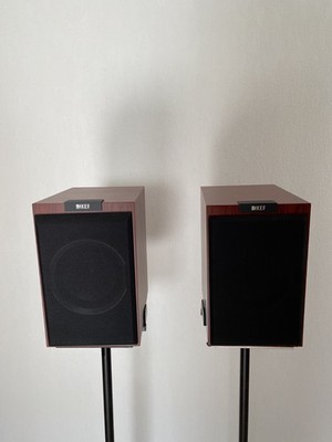 1 Paar KEF R100 Regallautsprecher in Cherry Wood / Kirschholzfurnier