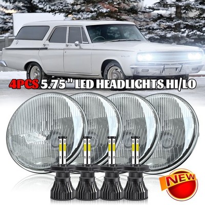 4PCS 5.75'' Round LED Headlights Hi/Low for Mercury Cougar 1967-76 Monterey Comet