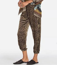 NWT Johnny Was 275 2X Panthera Velvet Mix Pant Leopard Print Pull On Lounge