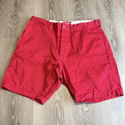 Supreme Red Chino Shorts Mens Size 32 Casual Summer Style