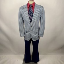 Towncraft Leisure Suit Mens 42 Jacket 36 29 Pants MCM Disco Penneys Vtg 60s 70s