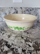Homer Laughlin Oven Serve Yellow 8.5 Inch Serving Dish, Green Floral Design
