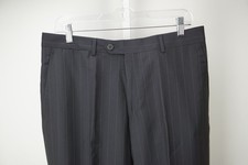 Sartoria Partenopea Napoli Navy Blue Pinstriped Wool Dress Pants Sz 52 NEW
