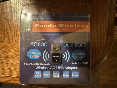 Panda Wireless PAU0A AC600 Dual Band 2.4GHz and 5GHz Wireless AC USB Adapter ...