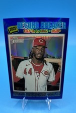 2026 Topps Heritage Record Breaker Elly De La Cruz Chrome Blue Refractor 91 /150