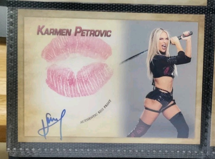 Karmen Petrovic Signed Kiss Print Card Wrestler WWE NXT