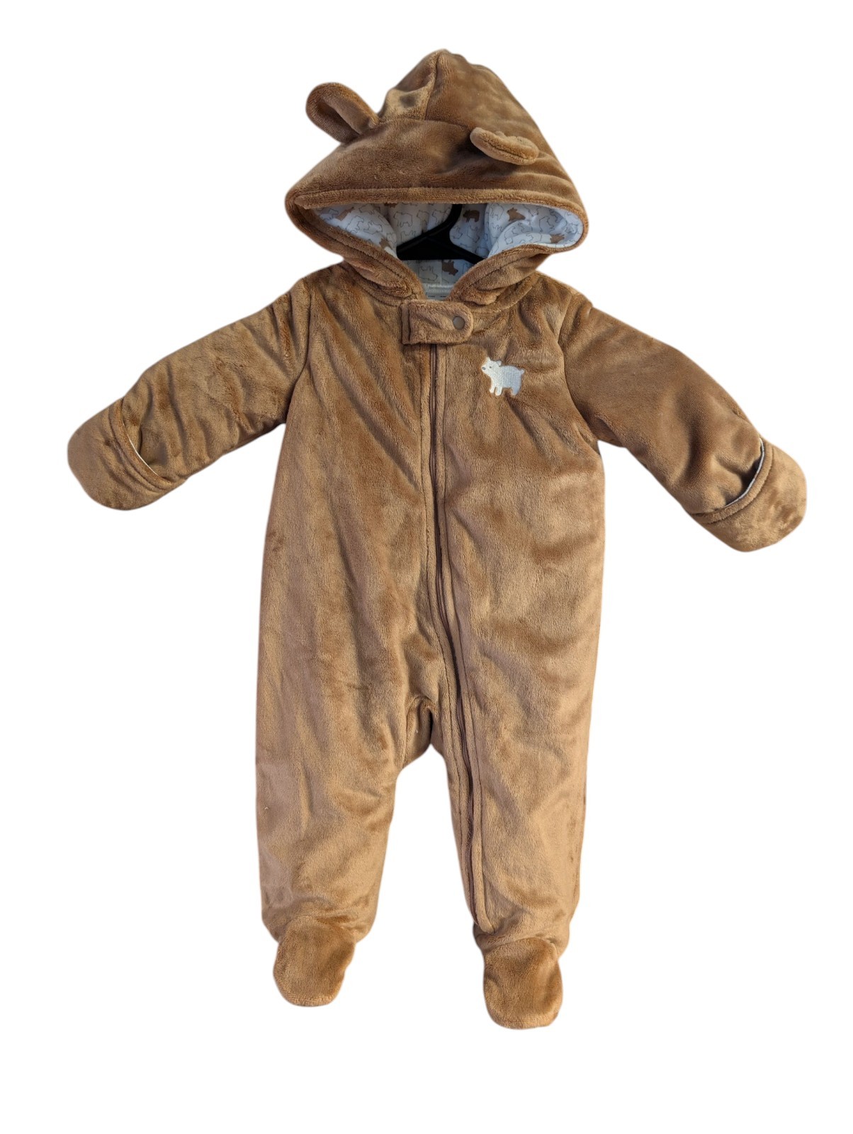 Simple Joys by Carter's Baby Fleece Footed Winter Suit Brown Bear 3-6 months