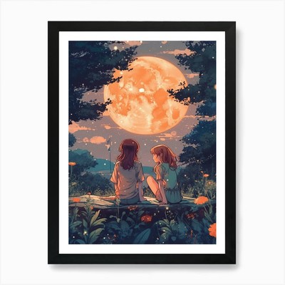 Japanischer Lofi Stil 1 Kunstdruck gerahmt Wandbild Poster Leinwanddruck Bild