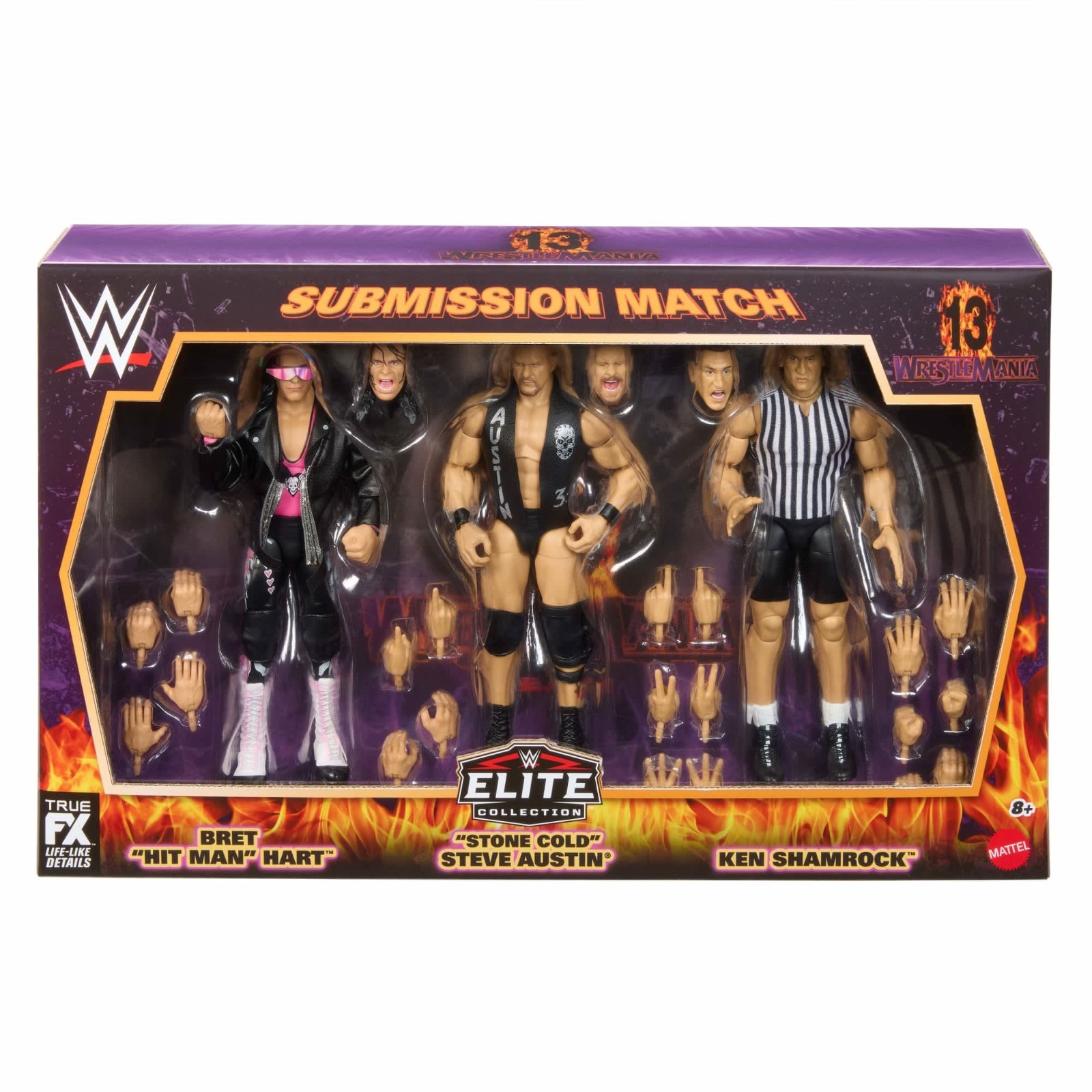 WWE Elite Wrestlemania 13 Submission Match 3-Pack Figures JHL71 Rare-NEW SEALED!