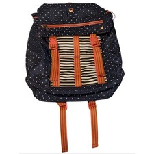 Matilda Jane Backpack Book Bag 435 Blue Polka Dots Striped