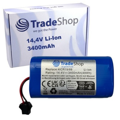 Li-Ion Akku 14,4V 3400mAh für Shark Ion RV755, Genio Deluxe 500, Onson J10C