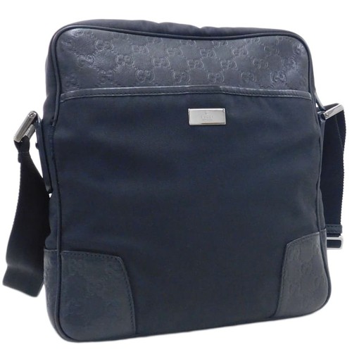 Bolso de Hombro Gucci Negro Nylon x Cuero de Japón