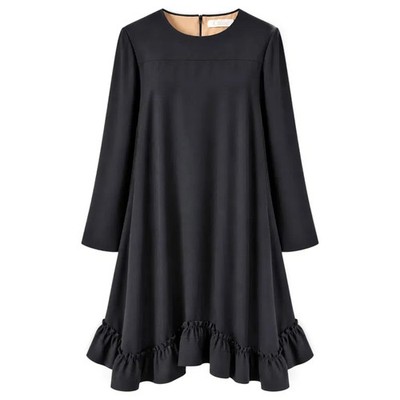 CHLOÉ | Schwarzes Kleid mit Volant | Gr. FR36